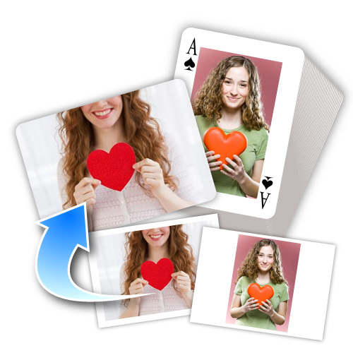 Ich mag Dich Gestaltbare Foto-Spielkarten Beide Seiten