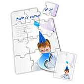Puzzle Einladung Geburtstagsfeier, 12,7 cm x 17,8 cm, Portraitfoto