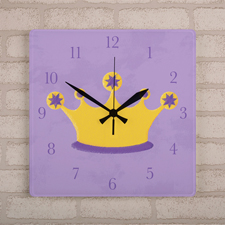 Prinzessin Wanduhr Personalisieren Acryl Quadratisch 27,3 cm