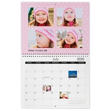 Wandkalender 216 mm x 279 mm, Zartrosa
