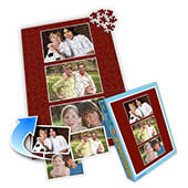 Individuelles grosses Drei-Fotos-Collage-Puzzle in Rostbraun