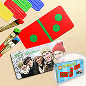 Personalisiertes Domino Spiel Weihnachten Foto im Querformat