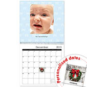 Quadratischer Wandkalender Hellblau 30,5 cm x 30,5 cm