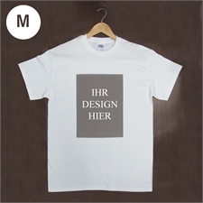 Größe M, T-Shirt, Weiß, Hochformat, 100% Gildan Baumwolle