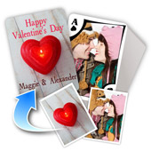 2-seitig individualisierbare Foto-Spielkarten, Valentinstag, modern