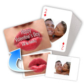 Individualisierte Vorder- und Rückseite Querformat Herzform-Spielkarten, Valentinstag