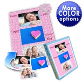 Individuelles Drei-Fotos-Collage-Puzzle in Babyrosa - frohen Valentinstag