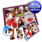 Individuelles Sechs-Bilder-Collage-Puzzle in Tyrianpurpur - frohen Valentinstag