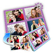Individuelles Vier-Bilder-Collage-Puzzle in Babypurpur - Ich liebe Dich