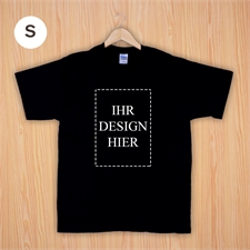 Größe S, T-Shirt, Schwarz, Hochformat, Personalisiert 100% Gildan Baumwolle