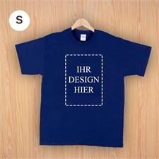Größe S, T-Shirt, Navy, Dunkelblau, Hochformat, Personalisiert 100% Gildan Baumwolle