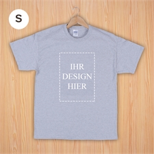Größe S, T-Shirt, Grau, Hochformat, Personalisiert 100% Gildan Baumwolle
