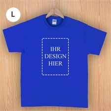 Größe L T-Shirt Blau Hochformat Personalisiert 100% Gildan Baumwolle