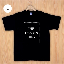 Größe L T-Shirt Schwarz Hochformat Personalisiert 100% Gildan Baumwolle