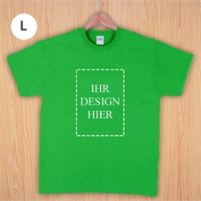 Größe L T-Shirt Grün Hochformat Personalisiert 100% Gildan Baumwolle