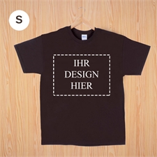 Größe S, T-Shirt, Braun, Querformat, Personalisiert 100% Gildan Baumwolle