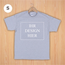 Größe S, T-Shirt, Grau Querformat, Personalisiert 100% Gildan Baumwolle