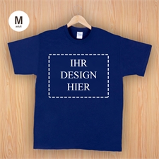 Größe M, T-Shirt, Navy, Dunkelblau, Querformat, Personalisiert 100% Gildan Baumwolle