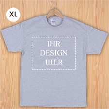 Größe XL, T-Shirt, Grau, Querformat, Personalisiert 100% Gildan Baumwolle
