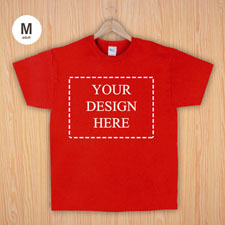 Größe M T-Shirt Rot 4er Collage, Querformat, Personalisierte Gildan Baumwolle