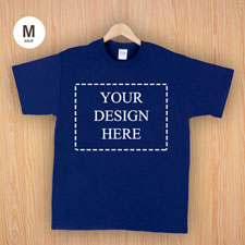 Größe M T-Shirt Navy Dunkelblau 4er Collage, Querformat, Personalisierte Gildan Baumwolle