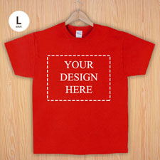 Größe L T-Shirt Rot 4er Collage, Querformat, Personalisierte Gildan Baumwolle