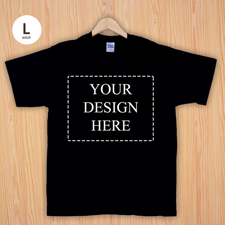 Größe L T-Shirt Schwarz 4er Collage, Querformat, Personalisierte Gildan Baumwolle