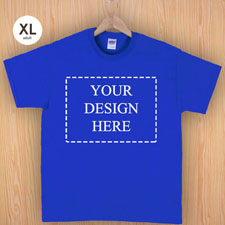 Größe XL T-Shirt Blau 4er Collage, Querformat, Personalisierte Gildan Baumwolle