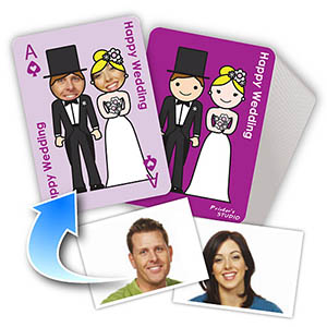 Personalisierte Spielkarten - Hochzeitspaar (1, 13 oder 52 Fotos)