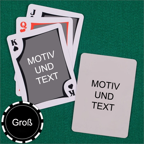 Große Spielkarten, Hochformat, Standardschrift, Design modern