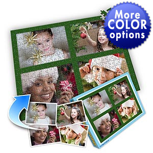 Vierer-Collage-Foto-Puzzle, Weihnachts-Grün