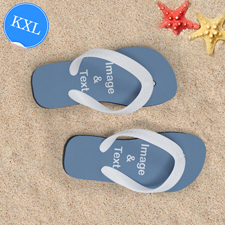 Personalisierte Strandsandalen Kinder Größe XL 37-39 EIN BILD Weiß