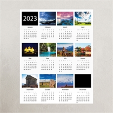 Weiße Zehner Collage Kalender Poster, 30,5 x 45,7 cm