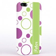 Lavendel Punkte Grüner Strich iPhone5 Case
