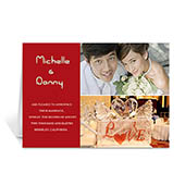 Kollage Hochzeitseinladung, 12,7 cm x 17,8 cm, Doppelkarte Rot, elegant