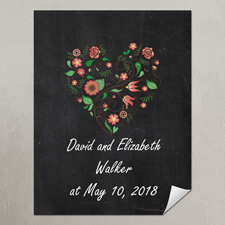 Tafel Floral Hochzeit  Personalisiertes Poster Klein 21,6 x 27,9 cm