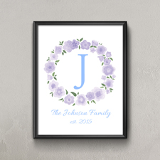 Lavendel Wasserfarben Floral Personalisiertes Poster Klein 21,6 x 27,9 cm