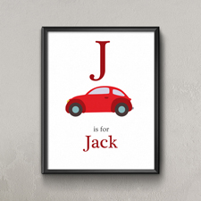 Auto Personalisiertes Poster für Kinder Klein 21,6 x 27,9 cm