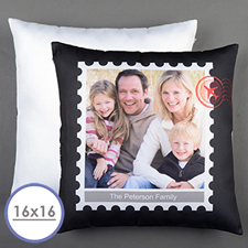 Motiv Briefmarke Personalisierter Kissenbezug, 40,6 x 40,6 cm