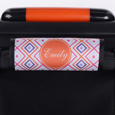 Ikat Pink Orange Personalisierter Kofferanhänger
