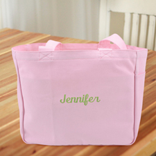 Reißverschlusstasche Bestickte Baumwolltasche Personalisieren Pink