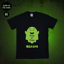 Halloween Monster Leuchtendes T-Shirt Glow Personalisieren Baumwolle Größe M Medium