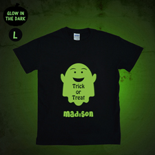 Halloween Monster Leuchtendes T-Shirt Glow Personalisieren Baumwolle Größe L Large