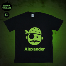Leuchtendes T-Shirt Pirat Glow Personalisieren Baumwolle Größe XL
