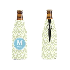 Lindgrüne Kokarden Personalisierter Flaschenkühler mit Reißverschluss