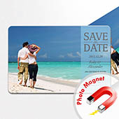 Save the Date Magnet Foto Blau 10,16 x 15,24 cm