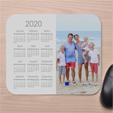 Einfaches Fotokalender Mauspad Weiß