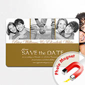 Liebe Gold Save the Date Foto Magnet Gold 10,16 x 15,24 cm