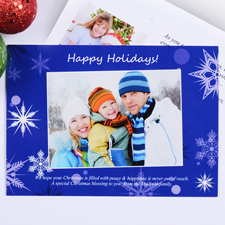 Schnee Blau Fröhliche Feiertage Fotokarte Weihnachten 127x178