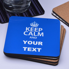 Keep Calm Blau Bierdeckel mit persönlichem Text
